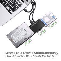 Easy Drive Transfer SSD Disco duro externo 3 en 1 Juego de cables de 1m USB 3,0 a SATA/IDE Convertidor de recuperación de datos ultra multifunción