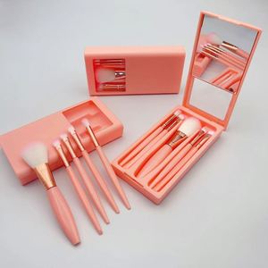 Portable Travel Makeup Brushes Set with Mirror Soft Wood Handle Hair Powder and <b>Eye</b> <b>Shadow</b> Brushes Factory Price Makeup Tool - Product Image 4