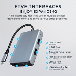 Station d'accueil USB-C SYONG 7-en-1 avec <span class=keywords><strong>adaptateur</strong></span> d'affichage double 8K DP 4K <span class=keywords><strong>HDMI</strong></span> VGA et 3 ports USB 2.0 pour MacBook Neo/Pro/Air iPad - Product Image 3