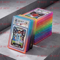 Plaque de protection transparente pour cartes gradées avec panneau arrière en TPU 35pt, motif dégradé multicolore et paillettes, protection antichoc ACE avec panneau arrière