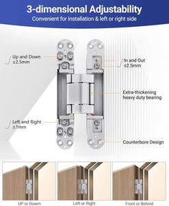 Charnières de porte cachées réglables 3D Divine 177MM pour portes - Product Image 4