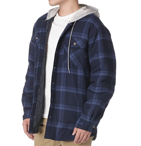New Arrival Factory Price Custom Design Cotton <strong>Flannel</strong> <strong>Shirt</strong> <strong>Jacket</strong> With Hoodie <strong>Denim</strong> <strong>Lined</strong> Heated Crew Neck OEM Service - Product Image 2