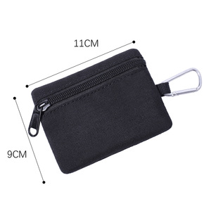 Wholesale <b>Mini</b> Portable Multifunction <b>Canvas</b> Zipper Wallet Keychain for Key Card Coins With Carabiner - Product Image 3