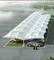 Auvent de voiture en toile PVDF imperméable, structure en aluminium sur mesure, abri pare-soleil pour voiture, bus, stationnement extérieur