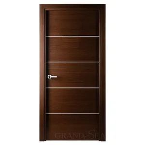 China Wholesale Coffee Color Exotic Design Tropical Front Entry Swing Solid Wood Door For House Bedroom