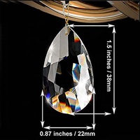 Lustre en verre transparent 2 pièces 14mm + 38mm, perles octogonales de lustre en cristal, pendentif pour couvercle de gouttelettes lumineuses, décoration d'arbre de mariage