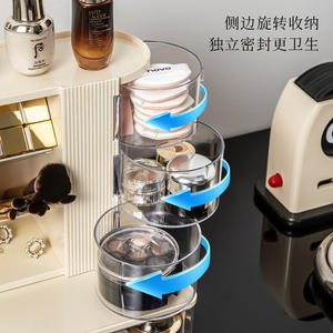 Organizador de Cosméticos de Escritorio con Cajones, Soporte de Plástico para Brochas de Maquillaje, Caja para Lápices de Sombra de Ojos y Papelería, Estante Multicapa - Product Image 4