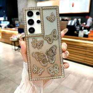 PH691 Gradient Glitter 3D mariposa adecuada para <span class=keywords><strong>Samsung</strong></span> S25 Phone case S24ultra Glitter A14/A26 funda protectora - Product Image 6