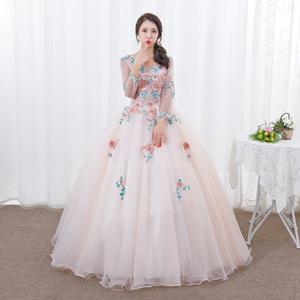 Vestido de Gala Longo com Mangas Compridas para Adultos, Vestido Formal com Apliques para Meninas Jovens, Vestido de Quinceañera - Product Image 4