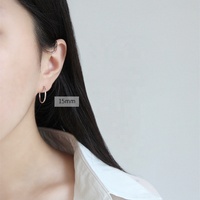Boucles d'oreilles Tube fin en argent Sterling 925, créoles sans fin de 1.5mm, petits, moyens et grands cercles