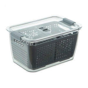 Kitchen Basket Refrigerator Food Preservation Plastic Wash Fruit And Vegetable Drain Basket Multifunctional Food Storage Box