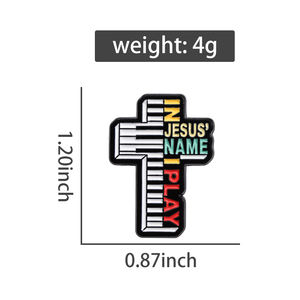 Эмалевые значки-броши с изображением Христа, фортепиано и креста, креативные металлические значки для одежды и рюкзаков, декоративные украшения - Product Image 6