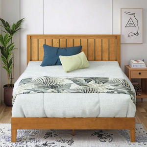 Khung giường bằng gỗ hiện đại kích thước Vua (Chúng tôi tiêu chuẩn) với dưới GiườNg Lưu trữ khung giường gỗ rắn với đầu giường - Product Image 1