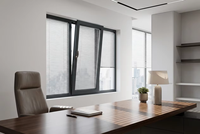 Ventanas de Aluminio de Alta Seguridad para Casa, Antirrobo, Resistentes al Viento, con Vidrio Templado, Abatibles
