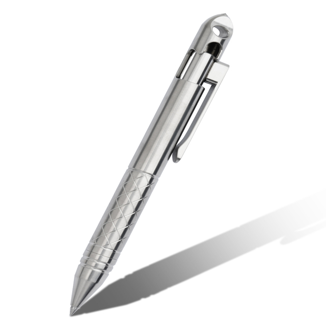 Tungsten Carbide Glass Breaker Pen Matte Solid Titanium Writing Signature Instrument Heavy-Duty Pocket Utility Clip Stationery