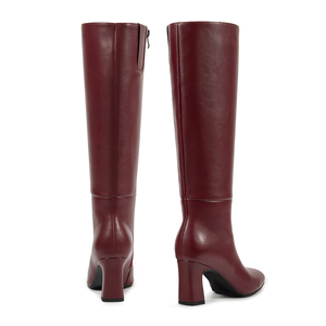 WETKISS <span class=keywords><strong>Botas</strong></span> <span class=keywords><strong>de</strong></span> Fiesta al por Mayor, <span class=keywords><strong>Botas</strong></span> <span class=keywords><strong>de</strong></span> Invierno <span class=keywords><strong>de</strong></span> PU Color Borgoña, <span class=keywords><strong>Botas</strong></span> <span class=keywords><strong>de</strong></span> Tacón Grueso con Punta Almendrada, <span class=keywords><strong>Botas</strong></span> Altas hasta la Rodilla con Cremallera, Estilo Retro <span class=keywords><strong>de</strong></span> los 70 para <span class=keywords><strong>Mujer</strong></span> - Product Image 4