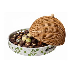 Bandeja de Almacenamiento de Madera con Madreperla Bohemia Hecha a Mano para Ramadán Eid |   Contenedor de Alimentos Premium con Diseño Flexible para Postres y Fiestas - Product Image 2