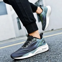 Sepatu Lari Pria Ringan Berbahan Mesh Bernapas, Bantalan Elastis Tinggi, Anti Selip, Sneakers Olahraga untuk Latihan Harian dan Jogging