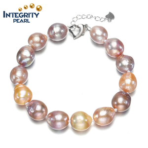 11-12mm barocco colore misto fascia all'ingrosso vera perla gioielli braccialetto di perle d'acqua dolce donna - Product Image 1