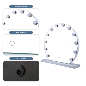 Espejo de Maquillaje LED de Media Luna, Espejo de Vanidad Profesional Grande de 20 Pulgadas con Forma de Media Luna, con 12 Luces y 3 Colores Atenuables - Product Image 4