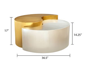 Mesa de Centro Decorativa de Estilo Moderno y Contemporáneo con Estructura de Acero en Dorado y Plateado para Sala de Estar - Product Image 6