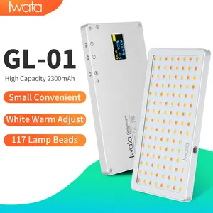 Iwata GL-01 117 LED补光灯3000 k-5500k可调CRI超级自然光铝超薄便携式电话视灯
