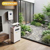 Batterie solaire Greensun 51.2V 314Ah avec disjoncteur 125*2A, 15 batteries LiFePO4 en parallèle pour stockage domestique, compatible avec les onduleurs Deye Solis
