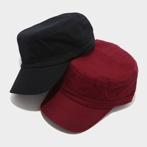 New Korean Solid Color Cotton <b>Flat</b> Top Baseball <b>Cap</b> <b>Men</b> Women Outdoor Casual Sports Camp Hat for <b>Men</b> - Product Image 4