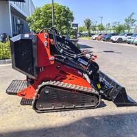 Mini Skid Steer Loader dengan Track Karet, Sistem Crawler, Bucket 0.12m3, Kapasitas 240kg, Ringkas