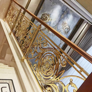 Thiết kế chuyên nghiệp ban công nhôm lan can đúc nhôm lan can mạ Vàng lan can cầu thang lan can cầu thang lan can - Product Image 4