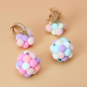 Juguete para Mascotas, Pelota de Peluche con Campana, Resistente a Mordeduras, para Gatitos, Suministros para Gatos - Product Image 4