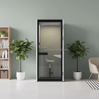 Cabine de bureau insonorisée moderne Comine, verre trempé 6 mm, design autoportant pour hôtel, entrepôt, cabine silencieuse individuelle