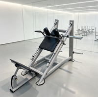 Machine de presse à jambes à 45 degrés avec chargement par plaques, conçue pour cibler les quadriceps et assurer un entraînement sûr des jambes, idéale pour les centres de fitness et les studios.