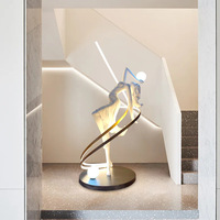 Abstrait Sculpture LED Lampadaire avec Danse Déesse Art Résine Matériel pour Home Office Hôtel Lobby Décoration Nouvelles Ventes