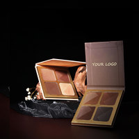 Votre Logo 4 Couleurs Bronzer Contour Surligneur Palette Brun Clair Palette Moyen à Foncé Personnaliser Sans Paraben Sans Gluten