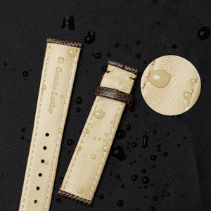 Bracelet de montre OEM personnalisé en cuir véritable grain lézard avec boucle déployante papillon 14mm 16mm 18mm 20mm 22mm – Bracelet de remplacement - Product Image 3