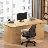 Bureau Minimaliste Moderne avec un seul poste informatique pour employé, idéal pour chambre et maison, avec tiroirs verrouillables et surface en panneau artificiel