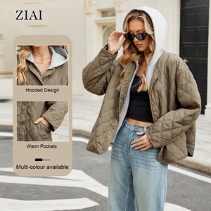 Haute qualité nouveau automne surdimensionné vert <span class=keywords><strong>noir</strong></span> <span class=keywords><strong>manteau</strong></span> bouffant femmes détachable à capuche à manches longues bouffant veste matelassée - Product Image 1