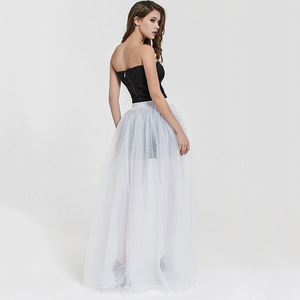 Women Half Skirt 4 Layers Tulle Tutu Skirt Pettiskirt 110cm Long Black <strong>Bridesmaid</strong> <strong>Dress</strong> - Product Image 5