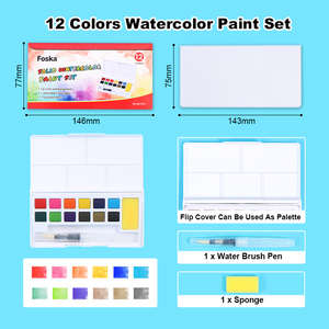 Coffrets cadeaux FOSKA, ensemble de 12/36 couleurs d'aquarelles solides pour les professionnels, les étudiants, les débutants, le dessin en plein air avec palette intégrée - Product Image 6