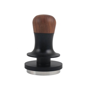 Tamper à ressort en acier inoxydable pour espresso, base ondulée, diamètre 58 mm - Product Image 1