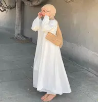 Conjunto de ropa musulmana tradicional de satén para mujer, conjunto Abaya de Dubái turco modesto, vestido musulmán de Abaya, 2 piezas, venta al por mayor