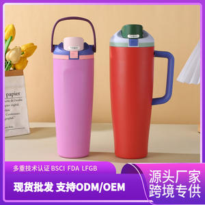 กระติกน้ำสุญญากาศสแตนเลสสองชั้น ขนาดใหญ่ 40 ออนซ์ ปลอดภัยสำหรับน้ำร้อน พร้อมหลอดดูด เก็บความร้อนได้นาน 6-24 ชั่วโมง - Product Image 2