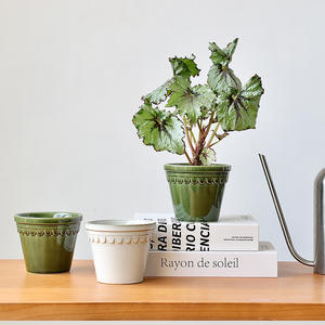 Maceta Pequeña de Cerámica Transpirable y Duradera de 4.7 Pulgadas, Estilo Romano Imperial, para Plantas Verdes, Orquídeas, Suculentas, Decoración de Escritorio - Product Image 2