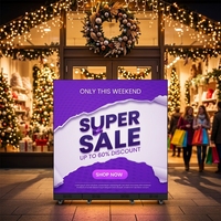Poster LED Digitale Pubblicitario Portatile P2.5 Ultra Sottile per Interni con Supporto Pieghevole