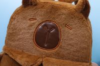 Sac à dos unisexe en coton Kapibala, design mignon avec peluche Capybara, fermeture à glissière et à fermoir, petit sac d'étudiant