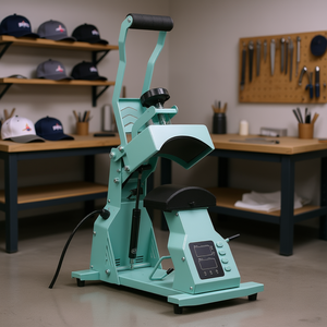 Presse à chaud électrique semi-automatique pour casquettes Platens Hat, verte, 4 plaques, type AC 220V - Product Image 2