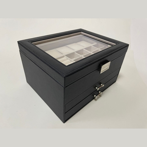 Boîte de rangement à bijoux de luxe personnalisée avec logo pour femmes, boîte de rangement à bijoux à 3 tiroirs avec fenêtre transparente - Product Image 5