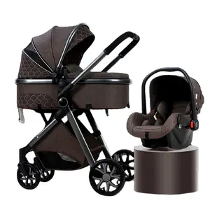 Articles de cadeaux pour nouveau-nés Poussette à cadre en aluminium et siège d'auto dans une poussette pour bébé