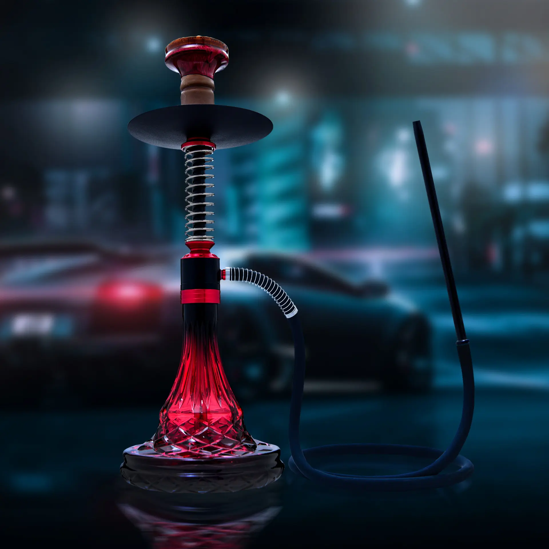 Hot bán biểu tượng tùy chỉnh narguile Shisha Set Hợp kim nhôm hookah với gương kỹ thuật Hộp quà tặng hình dạng